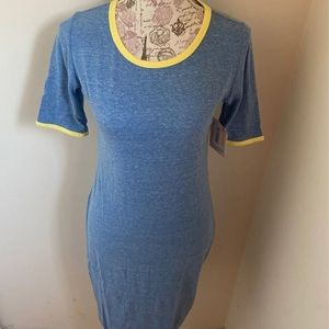 Lularoe Julia blue small dress nwt